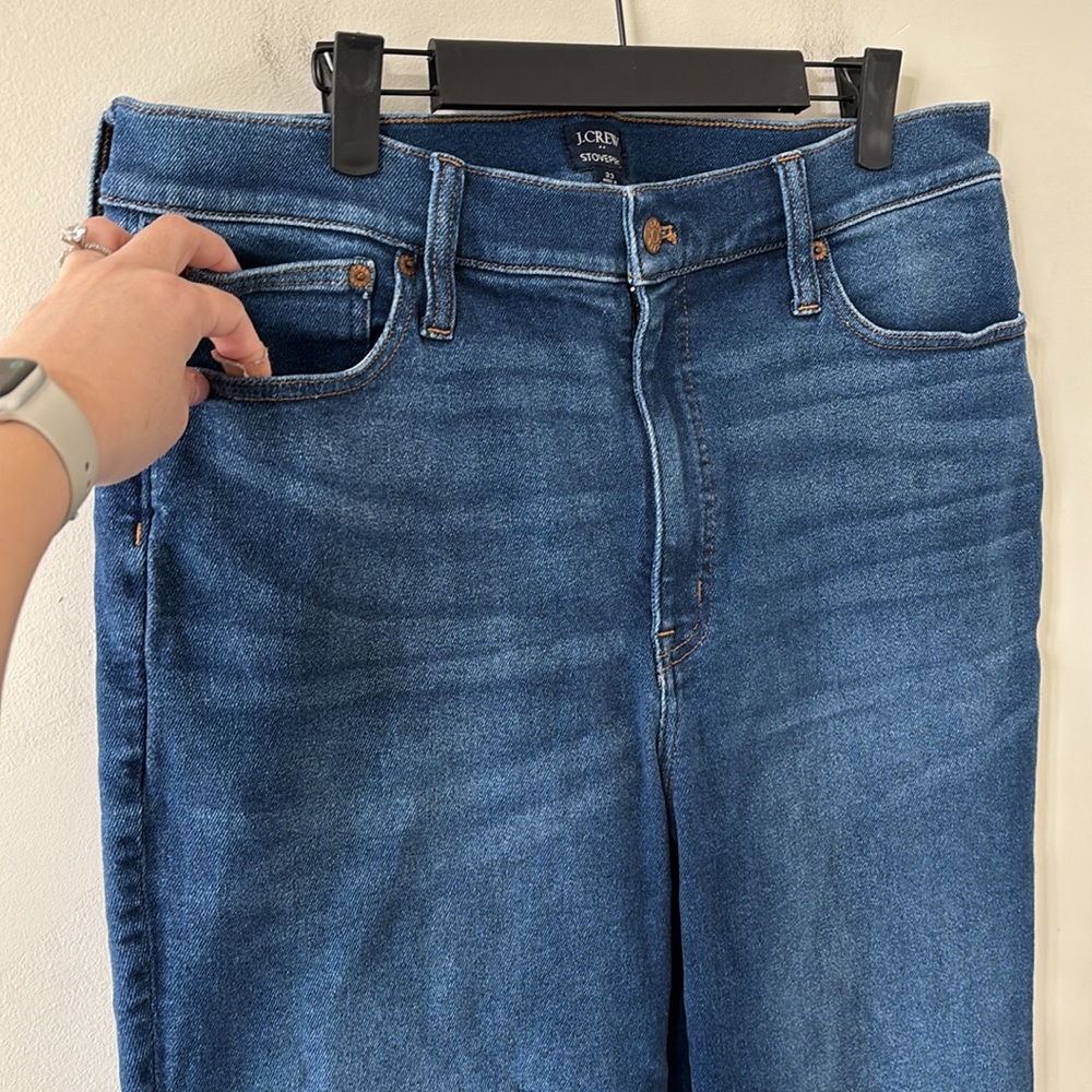 J.Crew High-rise Stovepipe Jean in Signature Stretch+ Medium Wash Size 33 - Picture 5 of 11